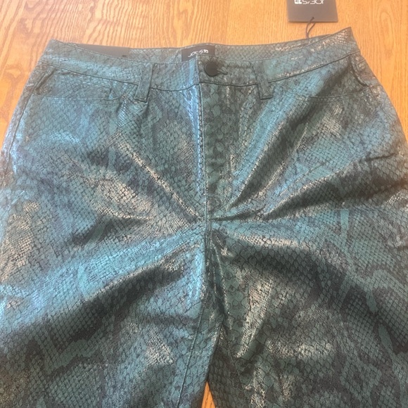 NWT Joes Jeans High Rise Straight Leg Crop Green Faux Snake Scaled Bistro 31 - Picture 11 of 12